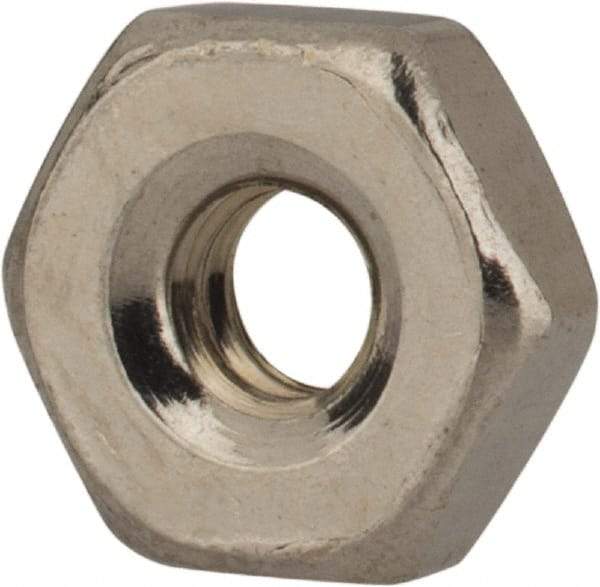 Value Collection - #4-40 UNC Stainless Steel Right Hand Machine Screw Hex Nut - 1/4" Across Flats, 3/32" High, Uncoated - Exact Tool & Supply