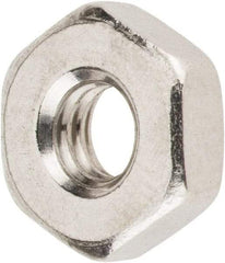 Value Collection - #8-32 UNC Stainless Steel Right Hand Machine Screw Hex Nut - 11/32" Across Flats, 1/8" High, Uncoated - Exact Tool & Supply