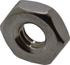 Value Collection - #10-24 UNC Stainless Steel Right Hand Machine Screw Hex Nut - 3/8" Across Flats, 1/8" High, Uncoated - Exact Tool & Supply