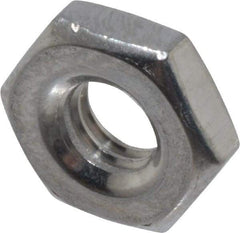 Value Collection - #10-32 UNF Stainless Steel Right Hand Machine Screw Hex Nut - 3/8" Across Flats, 1/8" High, Uncoated - Exact Tool & Supply