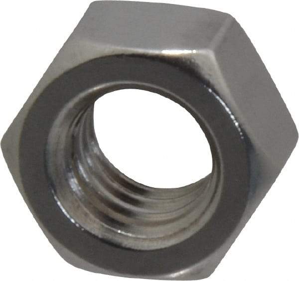 Value Collection - 7/16-14 UNC Stainless Steel Right Hand Hex Nut - 11/16" Across Flats, 3/8" High, Uncoated - Exact Tool & Supply