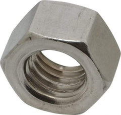 Value Collection - 1/2-13 UNC Stainless Steel Right Hand Hex Nut - 3/4" Across Flats, 7/16" High, Uncoated - Exact Tool & Supply