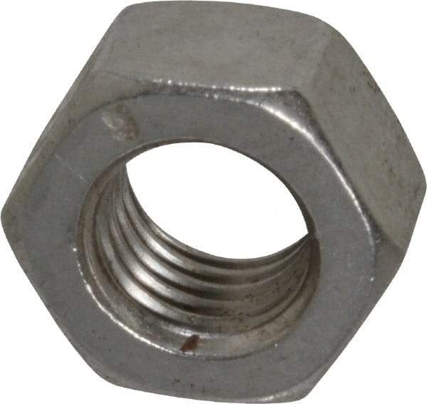 Value Collection - 5/16-24 UNF Stainless Steel Right Hand Hex Nut - 1/2" Across Flats, 17/64" High, Uncoated - Exact Tool & Supply