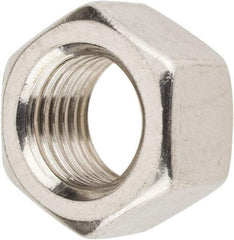 Value Collection - 3/8-24 UNF Stainless Steel Right Hand Hex Nut - 9/16" Across Flats, 21/64" High, Uncoated - Exact Tool & Supply