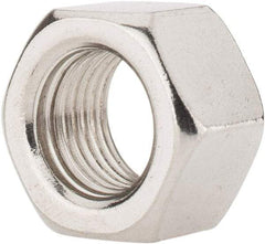 Value Collection - 1/2-20 UNF Stainless Steel Right Hand Hex Nut - 3/4" Across Flats, 7/16" High, Uncoated - Exact Tool & Supply