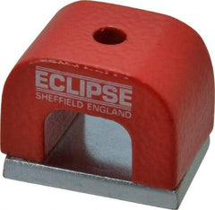 Eclipse - 1 Hole, 3/16" Hole Diam, 51/64" Overall Width, 1-3/16" Deep, 51/64" High, Alnico Power Magnets - 0.3" Pole Width, 550°C Max Operating Temp, Grade 5 Alnico - Exact Tool & Supply