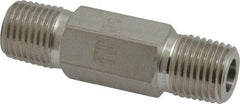 Ham-Let - 1/4" Grade 316 Stainless Steel Pipe Hex Nipple - MNPT End Connections, 7,500 psi - Exact Tool & Supply