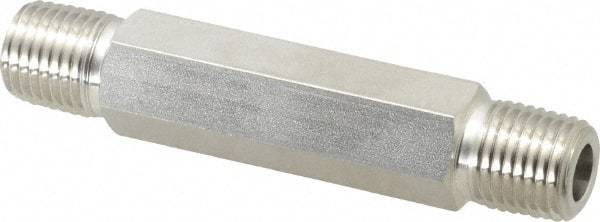 Ham-Let - 1/4" Grade 316 Stainless Steel Pipe Hex Nipple - MNPT End Connections, 7,500 psi - Exact Tool & Supply