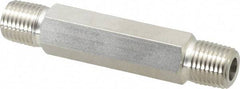 Ham-Let - 1/4" Grade 316 Stainless Steel Pipe Hex Nipple - MNPT End Connections, 7,500 psi - Exact Tool & Supply