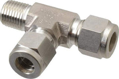 Ham-Let - 3/8" OD, Grade 316Stainless Steel Male Run Tee - Comp x MNPT x Comp Ends - Exact Tool & Supply