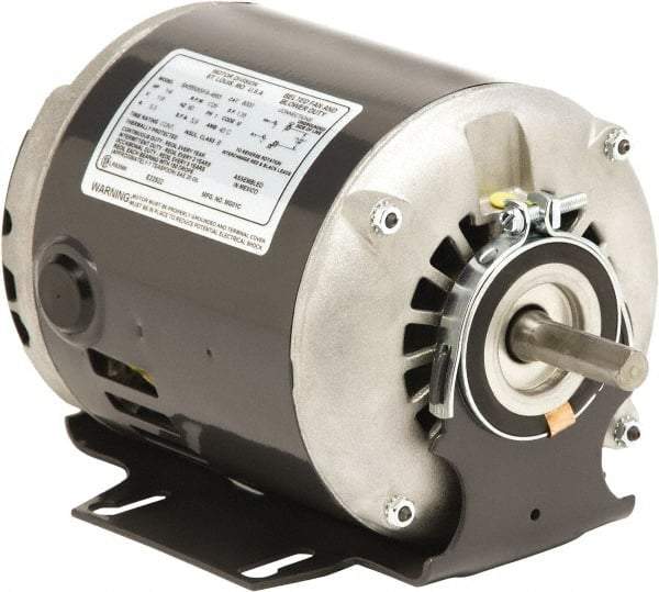 US Motors - 1/2 hp, ODP Enclosure, Auto Thermal Protection, 1,725 RPM, 115 Volt, 60 Hz, Industrial Electric AC/DC Motor - Size 48/56 Frame, Resilient Mount, 1 Speed, Sleeve Bearings, A Class Insulation, Reversible - Exact Tool & Supply