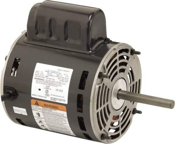 US Motors - 1/3 hp, ODP Enclosure, Auto Thermal Protection, 1,650 RPM, 115 Volt, 60 Hz, Industrial Electric AC/DC Motor - Size 48 Frame, Stud Mount, 1 Speed, Ball Bearings, 4.0 Full Load Amps, B Class Insulation, CW Lead End - Exact Tool & Supply
