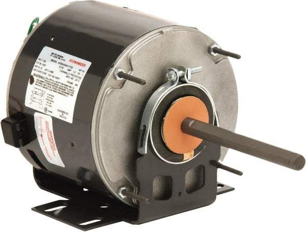 US Motors - 1/3 hp, ODP Enclosure, Auto Thermal Protection, 825 RPM, 208-230 Volt, 60 Hz, Industrial Electric AC/DC Motor - Size 48 Frame, Hub/Stud Mount, 1 Speed, Ball Bearings, 2.7 Full Load Amps, B Class Insulation, CCW Lead End Rev - Exact Tool & Supply