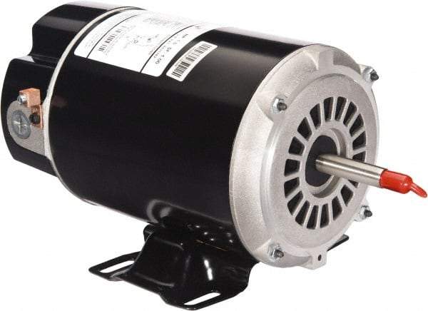 US Motors - 1.5 hp, ODP Enclosure, Auto Thermal Protection, 3,450 RPM, 115 Volt, 60 Hz, Industrial Electric AC/DC Motor - Size 48 Frame, Thru Bolt Mount, 1 Speed, Ball/SAB Bearings, 12.5 Full Load Amps, B Class Insulation, CCW Shaft End - Exact Tool & Supply