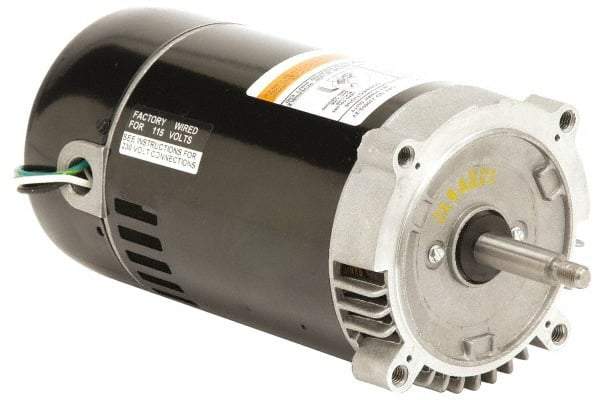 US Motors - 3/4 hp, ODP Enclosure, Auto Thermal Protection, 3,450 RPM, 115/230 Volt, 60 Hz, Industrial Electric AC/DC Motor - Size 56 Frame, C-Face Mount, 1 Speed, Ball Bearings, B Class Insulation, CCW Drive End - Exact Tool & Supply