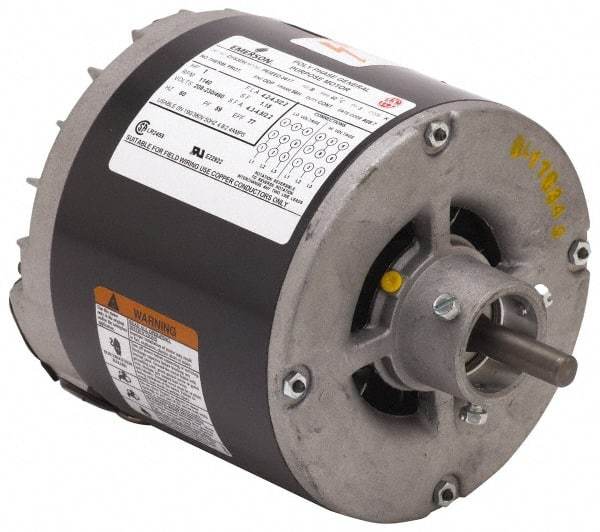 US Motors - 1/3 hp, ODP Enclosure, Auto Thermal Protection, 1,725 RPM, 115 Volt, 60 Hz, Industrial Electric AC/DC Motor - Size 48 Frame, Hub Mount, 1 Speed, Sleeve Bearings, 6.2 Full Load Amps, B Class Insulation, Reversible - Exact Tool & Supply
