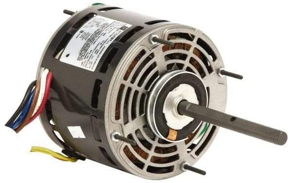 US Motors - 1/8 hp, OPAO Enclosure, Auto Thermal Protection, 1,050 RPM, 115 Volt, 60 Hz, Industrial Electric AC/DC Motor - Size 42 Frame, Ring/Stud Mount, 1 Speed, Sleeve Bearings, 5.5 Full Load Amps, B Class Insulation, CW Shaft End - Exact Tool & Supply