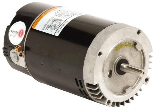 US Motors - 1.5 hp, ODP Enclosure, Auto Thermal Protection, 3,450 RPM, 115/230 Volt, 60 Hz, Industrial Electric AC/DC Motor - Size 56 Frame, C-Face Mount, 1 Speed, Ball Bearings, B Class Insulation, CW Lead End - Exact Tool & Supply