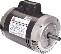 US Motors - 3 hp, ODP Enclosure, Auto Thermal Protection, 3,450 RPM, 208-230 Volt, 60 Hz, Industrial Electric AC/DC Motor - Size 56 Frame, C-Face Mount, 1 Speed, Ball Bearings, 14.0-12.8 Full Load Amps, B Class Insulation, Reversible - Exact Tool & Supply