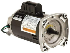 US Motors - 1.5 hp, ODP Enclosure, Auto Thermal Protection, 3,450 RPM, 115/230 Volt, 60 Hz, Industrial Electric AC/DC Motor - Size 56 Frame, Square Flange Mount, 1 Speed, Ball Bearings, 14.4/7.2 Full Load Amps, B Class Insulation, CCW Drive End - Exact Tool & Supply