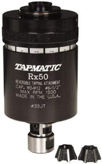 Tapmatic - Model RX50, No. 6 Min Tap Capacity, 1/2 Inch Max Mild Steel Tap Capacity, JT33 Mount Tapping Head - 22100 (J421), 22200 (J422) Compatible, Includes Tap Clamping Wrenches and 2 collets, for Manual Machines - Exact Tool & Supply