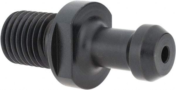 Parlec - CAT50 Taper, 1-8 Thread, 45° Angle Radius, Standard Retention Knob - 3.14" OAL, 0.904" Knob Diam, 1.78" from Knob to Flange, 0.236" Coolant Hole, Through Coolant - Exact Tool & Supply