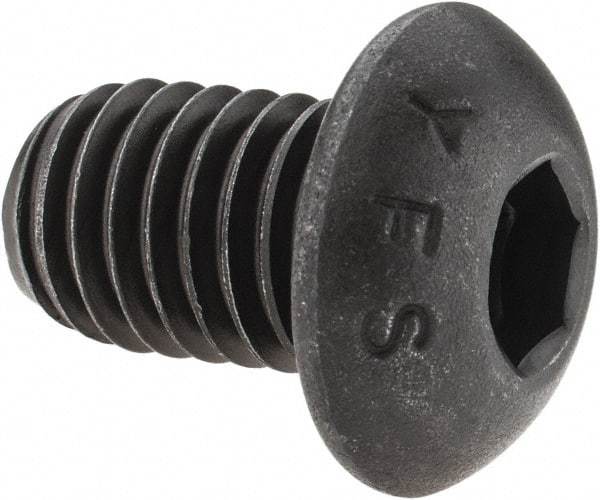 Value Collection - 1/2-13 UNC Hex Socket Drive, Button Screw - Alloy Steel, Black Oxide Finish, Fully Threaded, 3/4" Length Under Head - Exact Tool & Supply