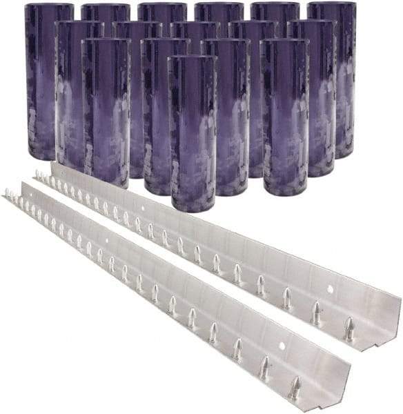 Aleco - 8' Door Width x 8' Door Height PVC Clear Ribbed Strip Door Kit - Clear - Exact Tool & Supply