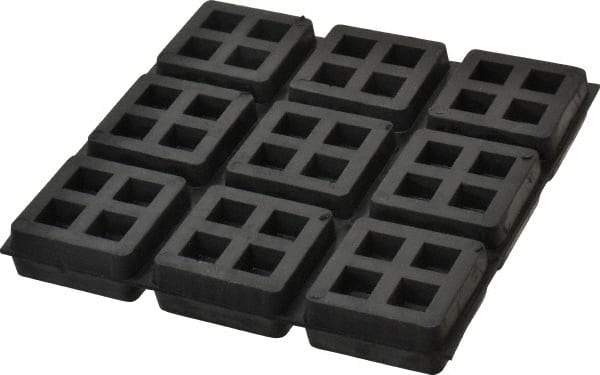 Mason Ind. - 6" Long x 6" Wide x 3/4" Thick, Rubber, Machinery Leveling Pad & Mat - Exact Tool & Supply