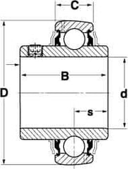 SKF - 1-5/8" ID x 3.3465" OD, 5,750 Lb Dynamic Capacity, Insert Bearing Insert Bearing - 0.8661" Race Width, 4,860 Lb Static Capacity - Exact Tool & Supply