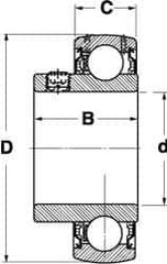 SKF - 1-3/4" ID x 3.3465" OD, 5,750 Lb Dynamic Capacity, Insert Bearing Insert Bearing - 0.8661" Race Width, 4,860 Lb Static Capacity - Exact Tool & Supply