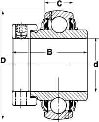 SKF - 1-3/4" ID x 3.3465" OD, 5,740 Lb Dynamic Capacity, Insert Bearing Insert Bearing - 0.8661" Race Width, 4,860 Lb Static Capacity - Exact Tool & Supply