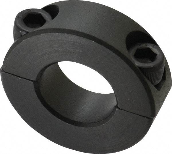 Made in USA - 3/4" Bore, Steel, Two Piece Shaft Collar - 1-1/2" Outside Diam, 1/2" Wide - Exact Tool & Supply