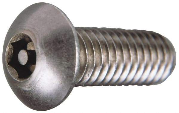 Value Collection - 3/8-16 UNC Pin In Hex Socket Drive, Button Screw - Grade 18-8 Stainless Steel, Uncoated, 1" Length Under Head - Exact Tool & Supply