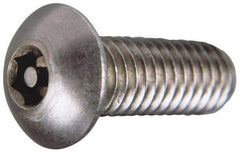 Value Collection - 1/4-20 UNC Pin In Hex Socket Drive, Button Screw - Grade 18-8 Stainless Steel, Uncoated, 1" Length Under Head - Exact Tool & Supply