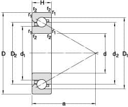 SKF - Radial Ball Bearings; Type: Angular Contact ; Style: Open ; Bore Diameter (mm): 25.00 ; Outside Diameter (mm): 80.00 ; Width (mm): 21.00 ; Flange Type: Without Flange - Exact Tool & Supply