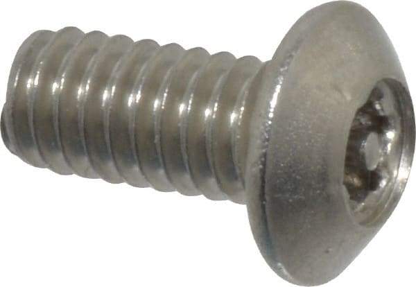 Value Collection - #8-32 UNC Pin In Torx Drive, Button Screw - Grade 18-8 Stainless Steel, Uncoated, 3/8" Length Under Head - Exact Tool & Supply