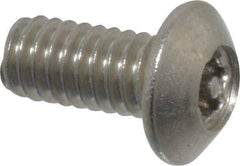 Value Collection - #8-32 UNC Pin In Torx Drive, Button Screw - Grade 18-8 Stainless Steel, Uncoated, 3/8" Length Under Head - Exact Tool & Supply