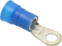 3M - 6 AWG Partially Insulated Crimp Connection Circular Ring Terminal - 1/4" Stud, Copper Contact - Exact Tool & Supply