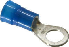 3M - 6 AWG Partially Insulated Crimp Connection Circular Ring Terminal - 3/8" Stud, Copper Contact - Exact Tool & Supply