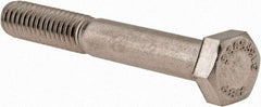 Value Collection - 5/16-18 UNC, 2-1/4" Length Under Head Hex Head Cap Screw - Partially Threaded, Grade 316 Stainless Steel, Uncoated, 1/2" Hex - Exact Tool & Supply