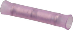 3M - 22 to 18 AWG Compatible, Nylon Fully Insulated, Crimp-On Butt Splice Terminal - 2 Wire Entries, Red - Exact Tool & Supply