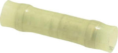 3M - 12 to 10 AWG Compatible, Nylon Fully Insulated, Crimp-On Butt Splice Terminal - 2 Wire Entries, 1.08" OAL, Yellow - Exact Tool & Supply
