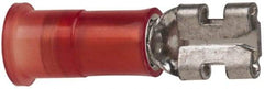 3M - 22 to 18 AWG, Nylon, Partially Insulated, Female Wire Disconnect - 3/16 Inch Wide Tab, Red, RoHS 2011/65/EU Compliant - Exact Tool & Supply