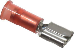 3M - 22 to 18 AWG, Nylon, Partially Insulated, Female Wire Disconnect - 1/4 Inch Wide Tab, Red, RoHS 2011/65/EU Compliant - Exact Tool & Supply