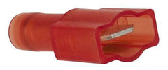 3M - 22 to 18 AWG, Nylon, Fully Insulated, Male Wire Disconnect - 1/4 Inch Wide Tab, Red, RoHS 2011/65/EU Compliant - Exact Tool & Supply