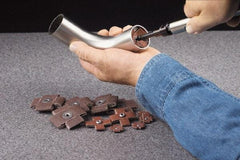 Made in USA - 80 Grit, Medium Grade, Aluminum Oxide Cross Pad - 6" Long x 2" Wide x 2" Thick, Cloth Backed, X Backing Weight, 8 Ply, 7,500 Max RPM - Exact Tool & Supply