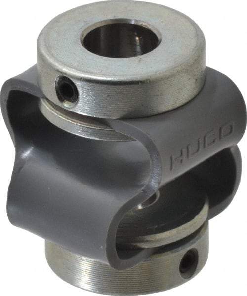 Huco - 5/16" Max Bore Diam, Flexible Flex P Double Loop Coupling - 27mm OD, Polyurethane - Exact Tool & Supply