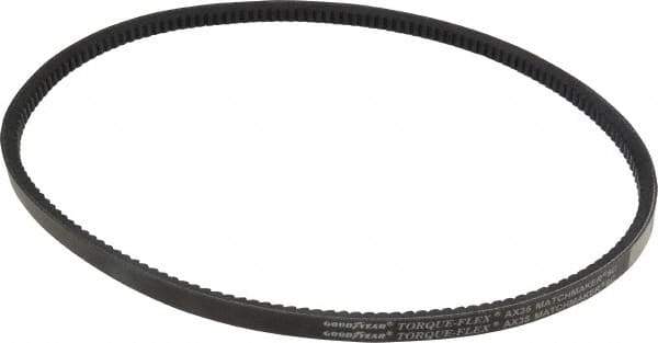 Continental ContiTech - Section AX, 37" Outside Length, V-Belt - Fiber Reinforced Vytracord, Torque-Flex, No. AX35 - Exact Tool & Supply