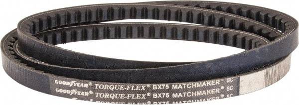 Continental ContiTech - Section BX, 78" Outside Length, V-Belt - Fiber Reinforced Vytracord, Torque-Flex, No. BX75 - Exact Tool & Supply